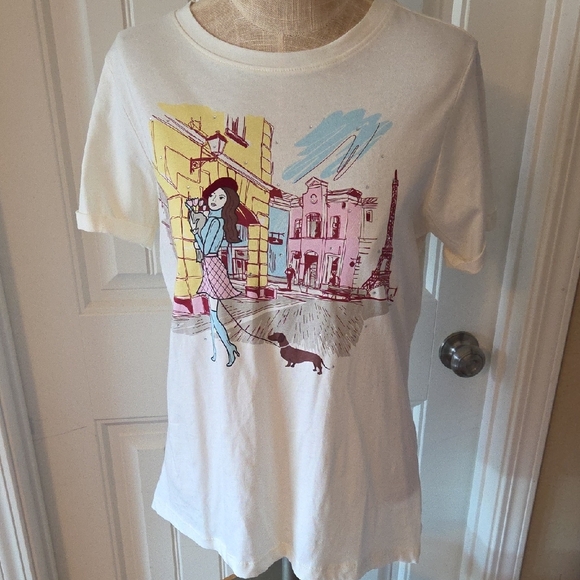 bare your soul Tops - Cute Parisian Girl Rhinestone Tee